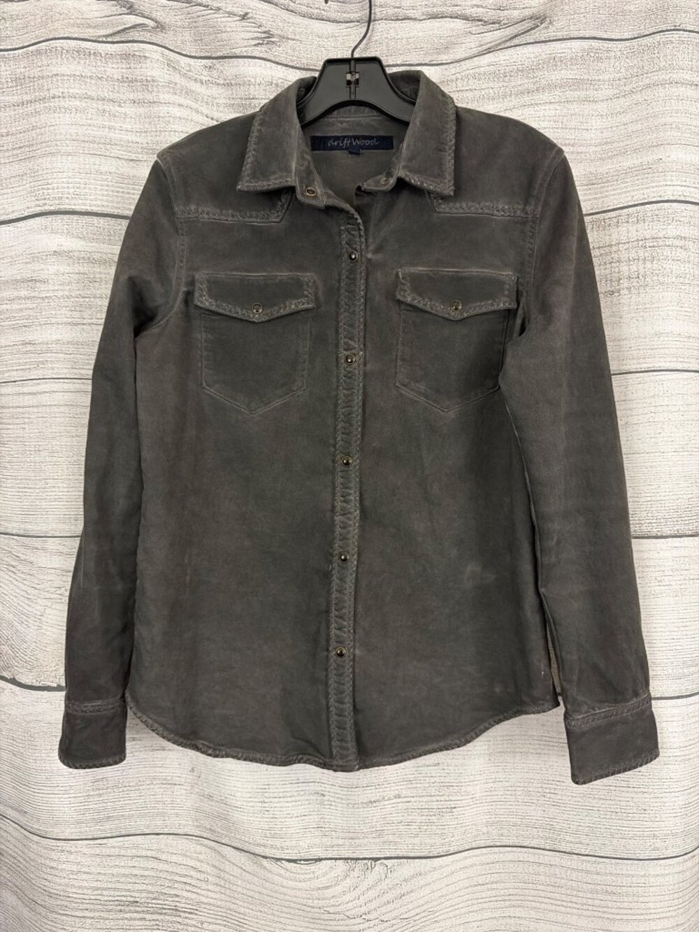 Driftwood Gray Snap Front Western Shirt Size M